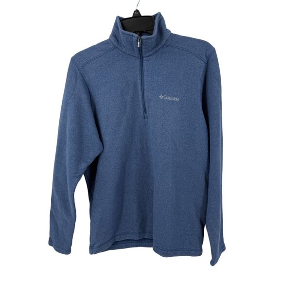 Columbia Mens 1/4 Zip Pullover Sweater Size Small Blue Fleece - Picture 1 of 5
